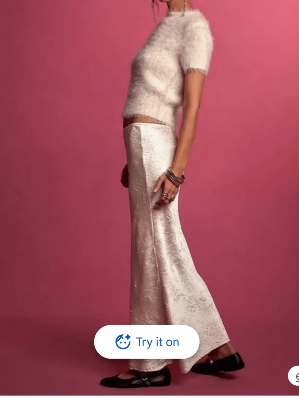Free People Alexandria Crushed Satin Maxi Skirt Set
